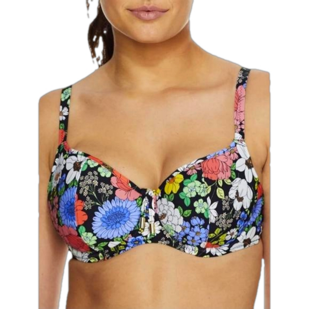 FREYA ◇ Womens Floral Haze Underwire Sweetheart Bikini Top ◇ Size US 30J ◇ NWOT